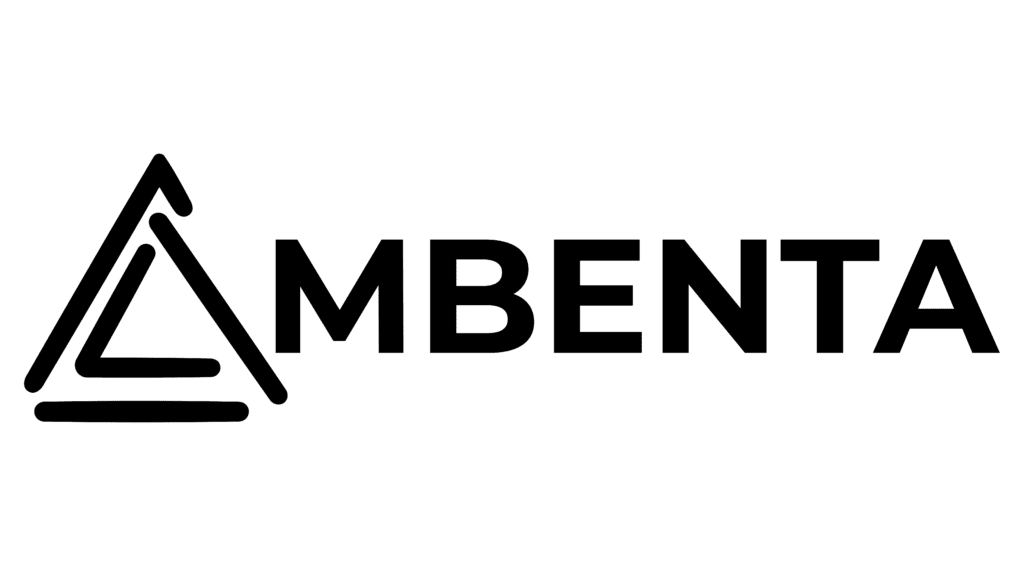 Logo horizontal de AMBENTA en color negro