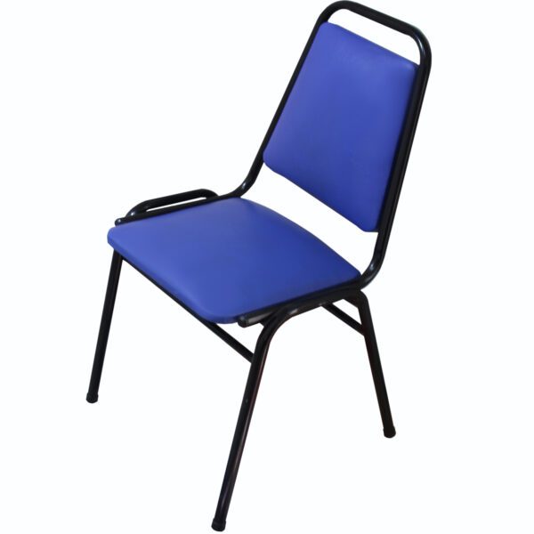 Silla ejecutiva BlackLine color azul, tapizada en cuero ecológico con estructura metálica