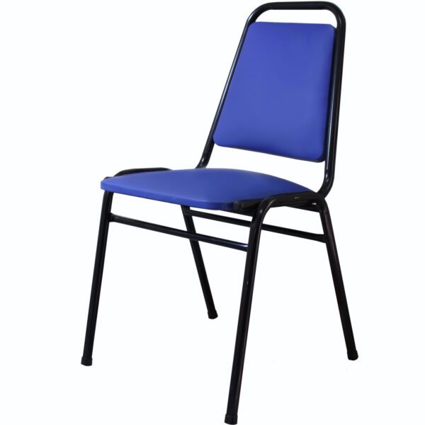Silla ejecutiva BlackLine color azul, tapizada en cuero ecológico con estructura metálica