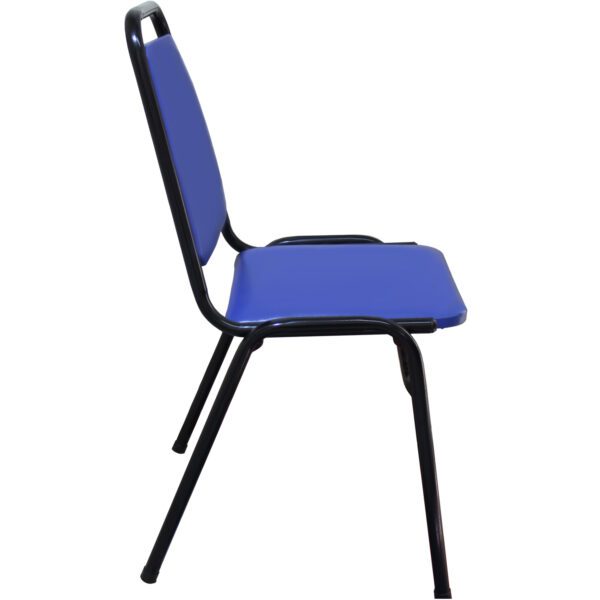 Silla ejecutiva BlackLine color azul, tapizada en cuero ecológico con estructura metálica