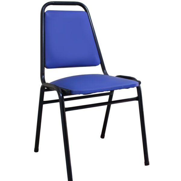 Silla ejecutiva BlackLine color azul, tapizada en cuero ecológico con estructura metálica