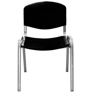 Silla de polipropileno apilable con estructura metálica para uso institucional