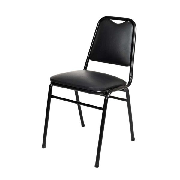 Silla ejecutiva BlackLine color negro, tapizada en cuero ecológico con estructura metálica