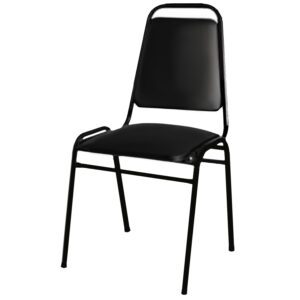 Silla ejecutiva BlackLine color negro, tapizada en cuero ecológico con estructura metálica