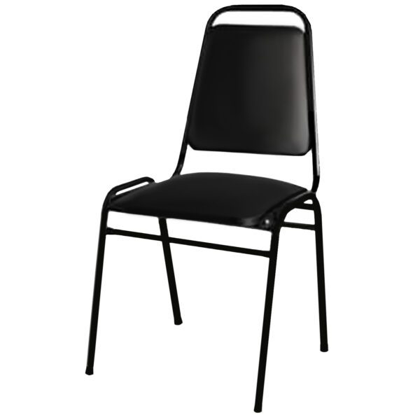 Silla ejecutiva BlackLine color negro, tapizada en cuero ecológico con estructura metálica
