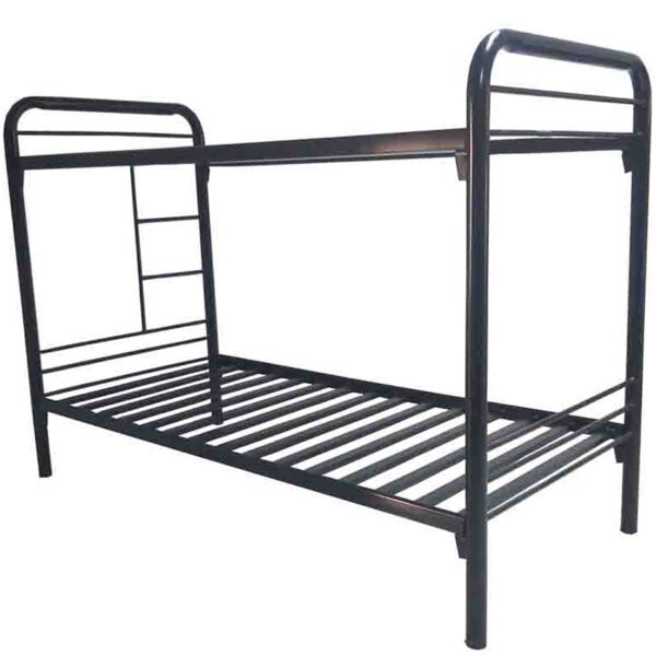 Camarote metálico 1 plaza Kairo en color negro, con escalera fija y estructura de acero reforzado